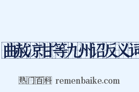 曲赦凉甘等九州诏反义词是什么意思的图片